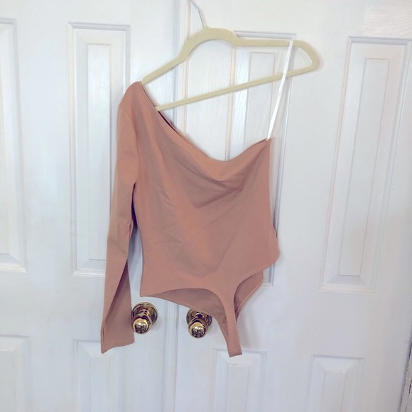 LPA tan one shoulder thong bodysuit - Picture 5 of 7